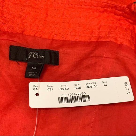NWT J. Crew Tie-Waist Spaghetti Strap Linen Jumpsuit Bright Cerise Size 14 $128 - Picture 6 of 7